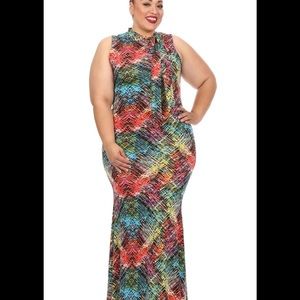 Muti print plus size dress